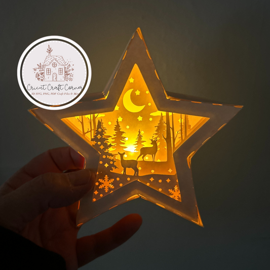 Deer Wilderness Star Ornament - Paper Craft