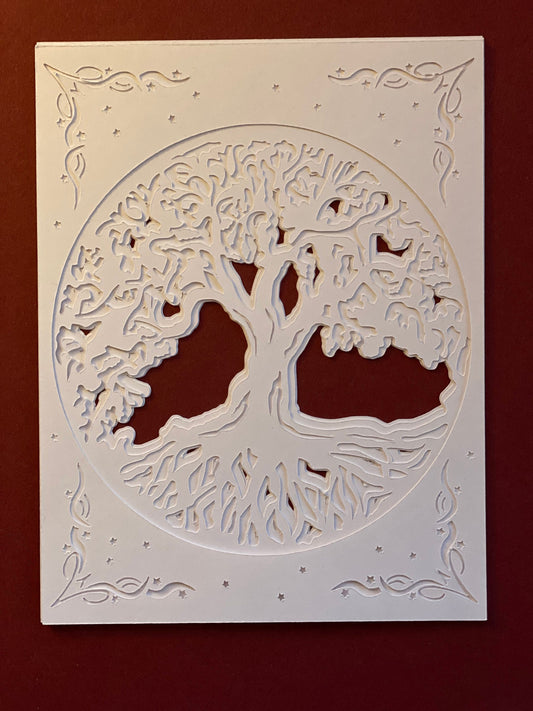 Layered Paper Art 3D Tree of Life SVG Card Size 5 x 6.50 inches Digital Download file for Cricut Silhouette or Scan N Cut Layered