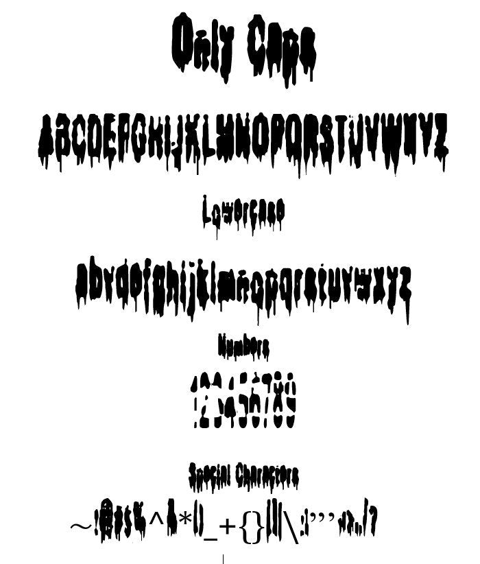 Gross Blood dripping font TTF Procreate bloody Halloween Windows & Mac compatible true type font Cricut Design Space Silhouette Adobe