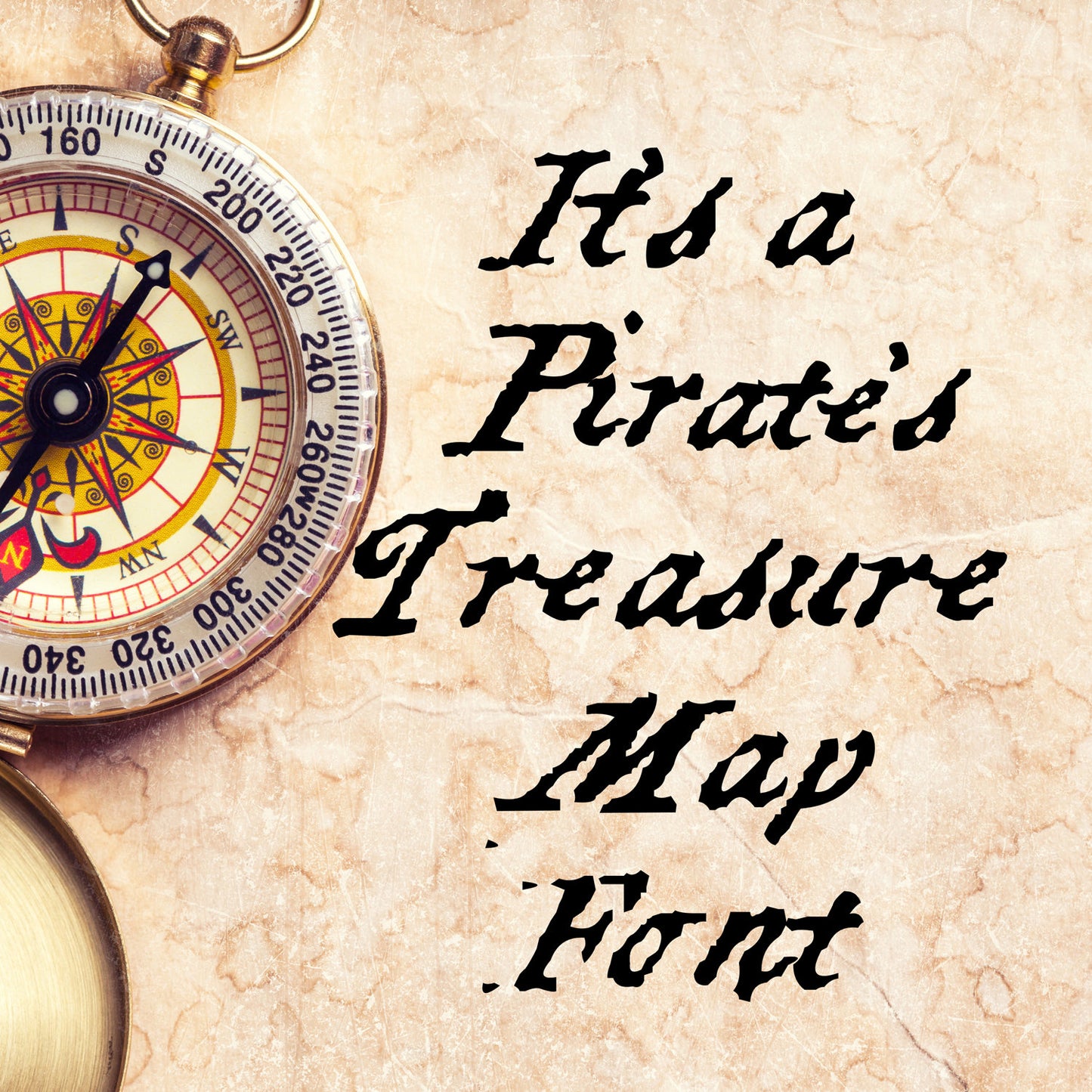 Pirate Map Style True Type Font | Compatible with Cricut, Canva, Procreate | Perfect for Halloween & Adventure-Themed Projects| TTF