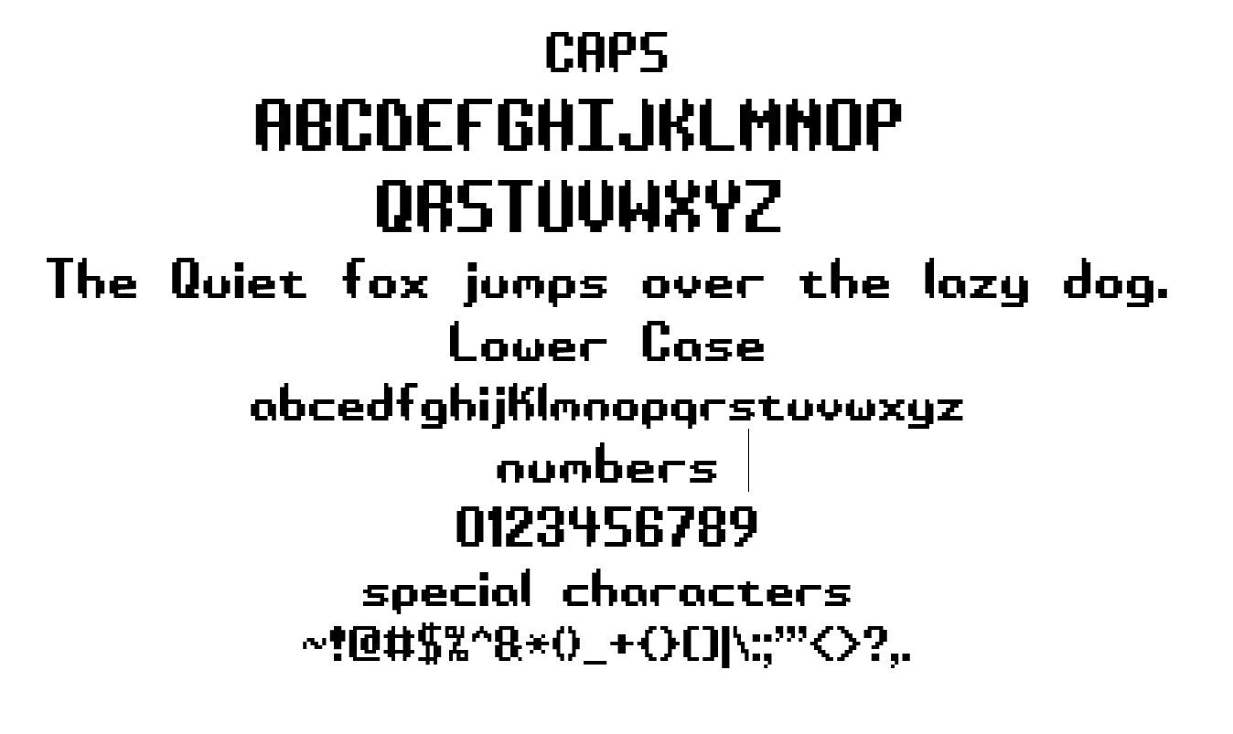 Minecraft style font Pixelated TTF Game True Type FOnt Procreate Windows & Mac Cricut Design Space, Silhouette