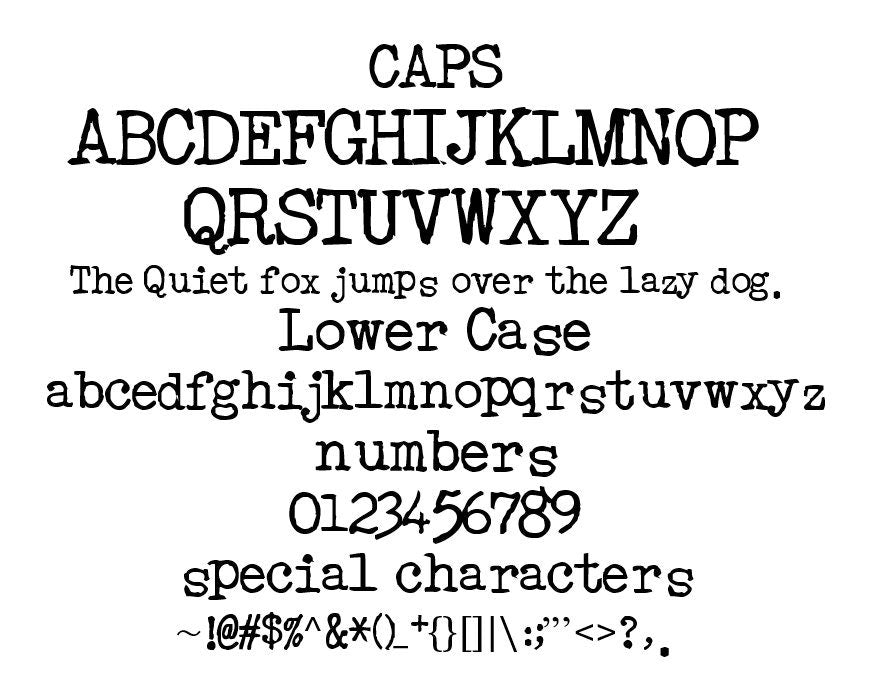 Old Typewriter Font TTF Easy to Read, Elite Element Type printed True Type Font Procreate Windows & Mac Cricut Design Space, Silhouette