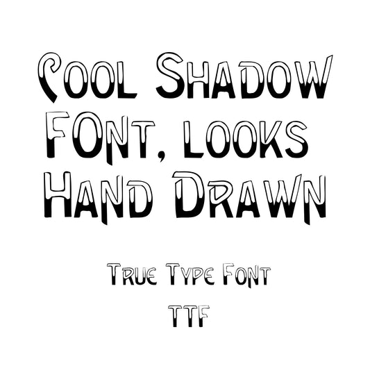 Handrawn Shadow Procreate Font | True Type Font TTF Windows & Mac compatible, Canva Cricut Design Space Word Powerpoint