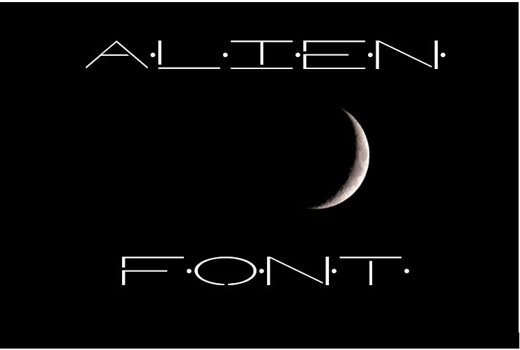 Alien Font TTF Procreate Font, Cricut Font, Windows Mac Compatible straight font large spaced alien2