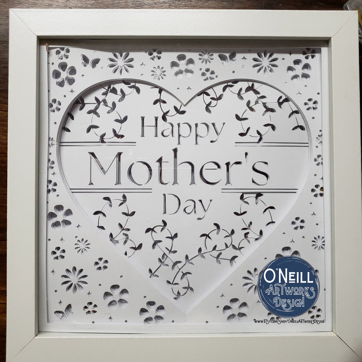 Happy Mothers Day SVG Shadowbox Paper Art Lightbox Cricut Project