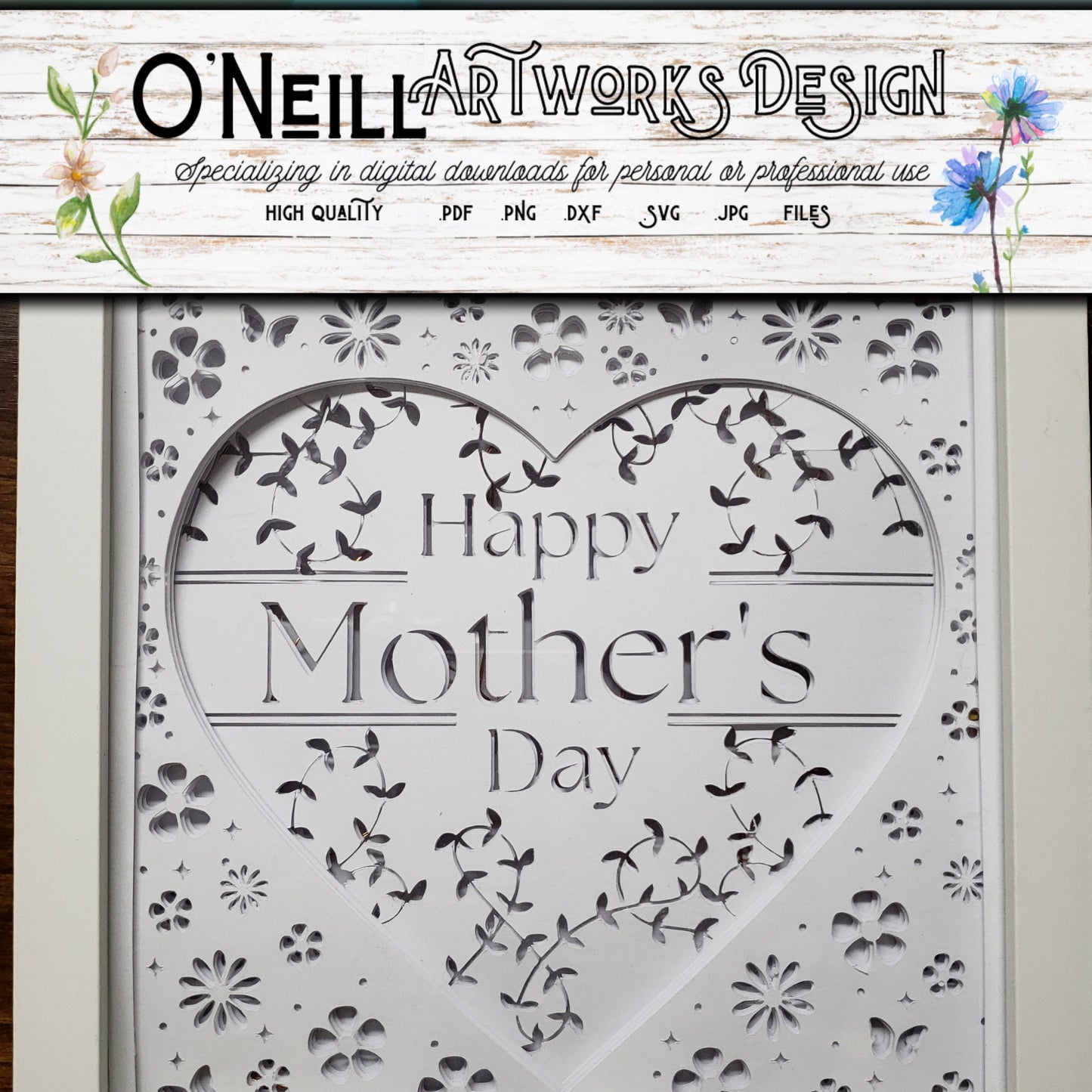 Happy Mothers Day SVG Shadowbox Paper Art Lightbox Cricut Project