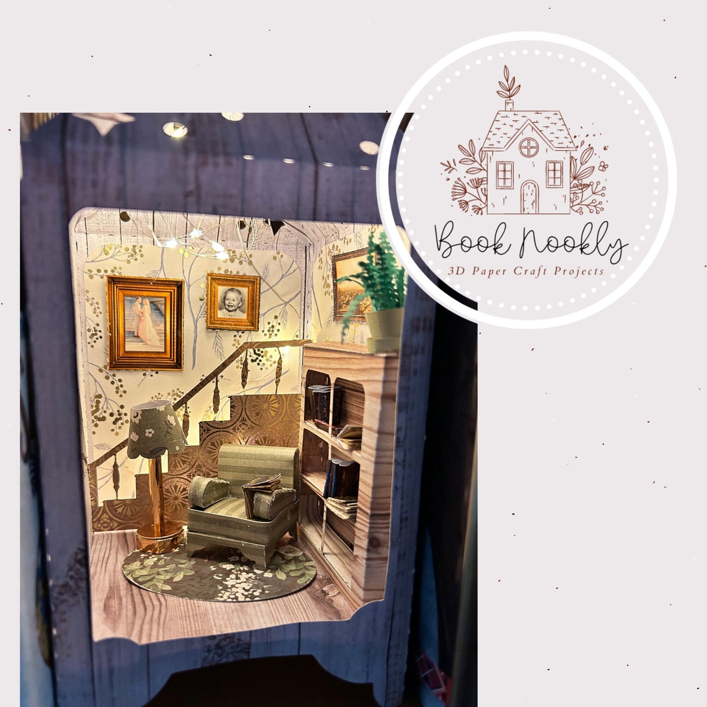 DIY Dollhouse | Book Nook SVG Kit Cricut Cut File | Silhouette, Glowforge | Cardstock Miniature Doll house in a Paper Lantern SVG