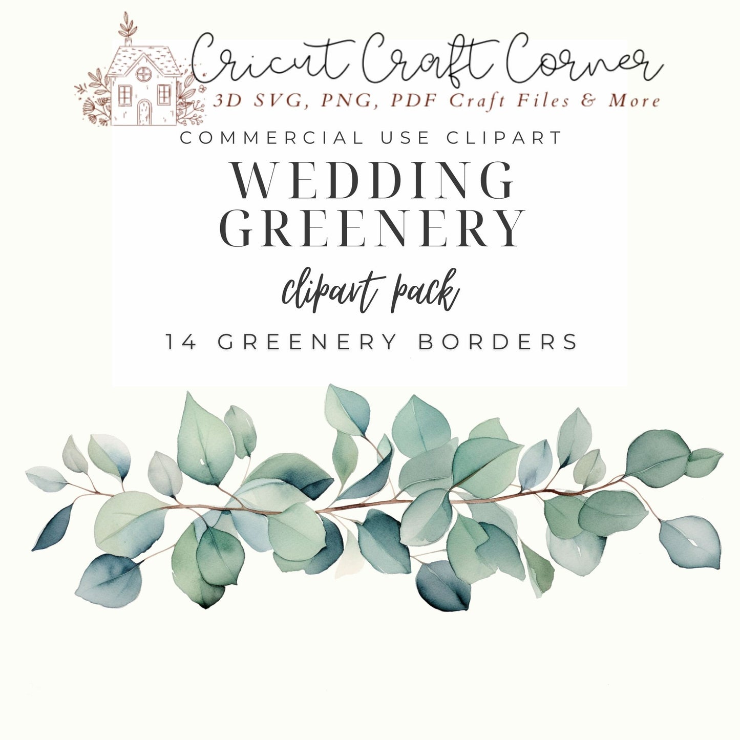 Vintage Wedding Greenery Border Printables - Perfect for DIY Invitations, Showers & Journals