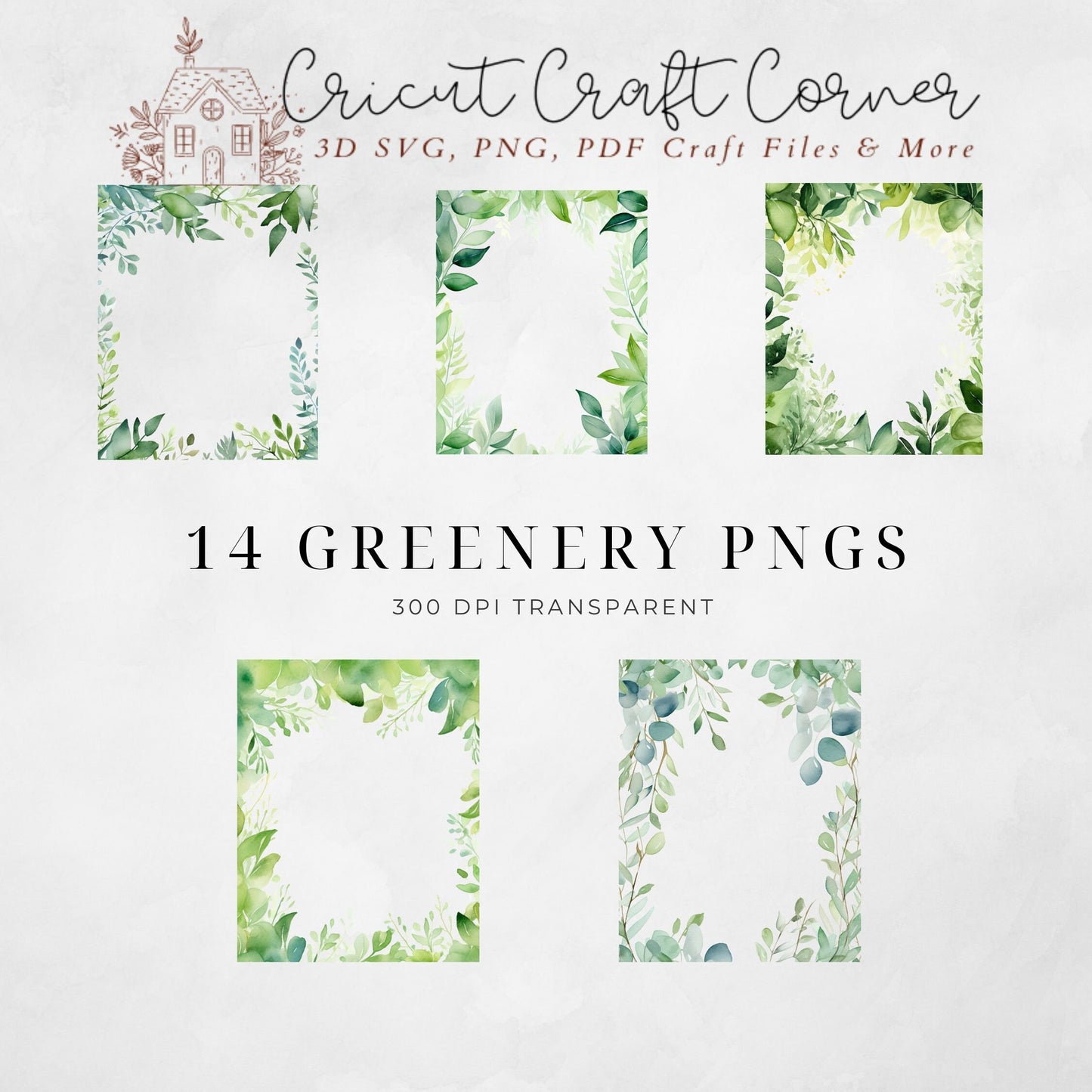 Vintage Wedding Greenery Border Printables - Perfect for DIY Invitations, Showers & Journals