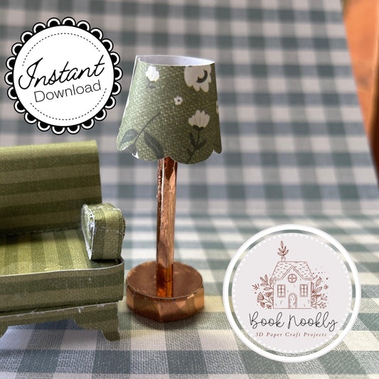 DIY miniture Dollhouse Standing Lamp | Cricut Cut File SVG for Doll house or Book Nook | Miniature Floor Lamp