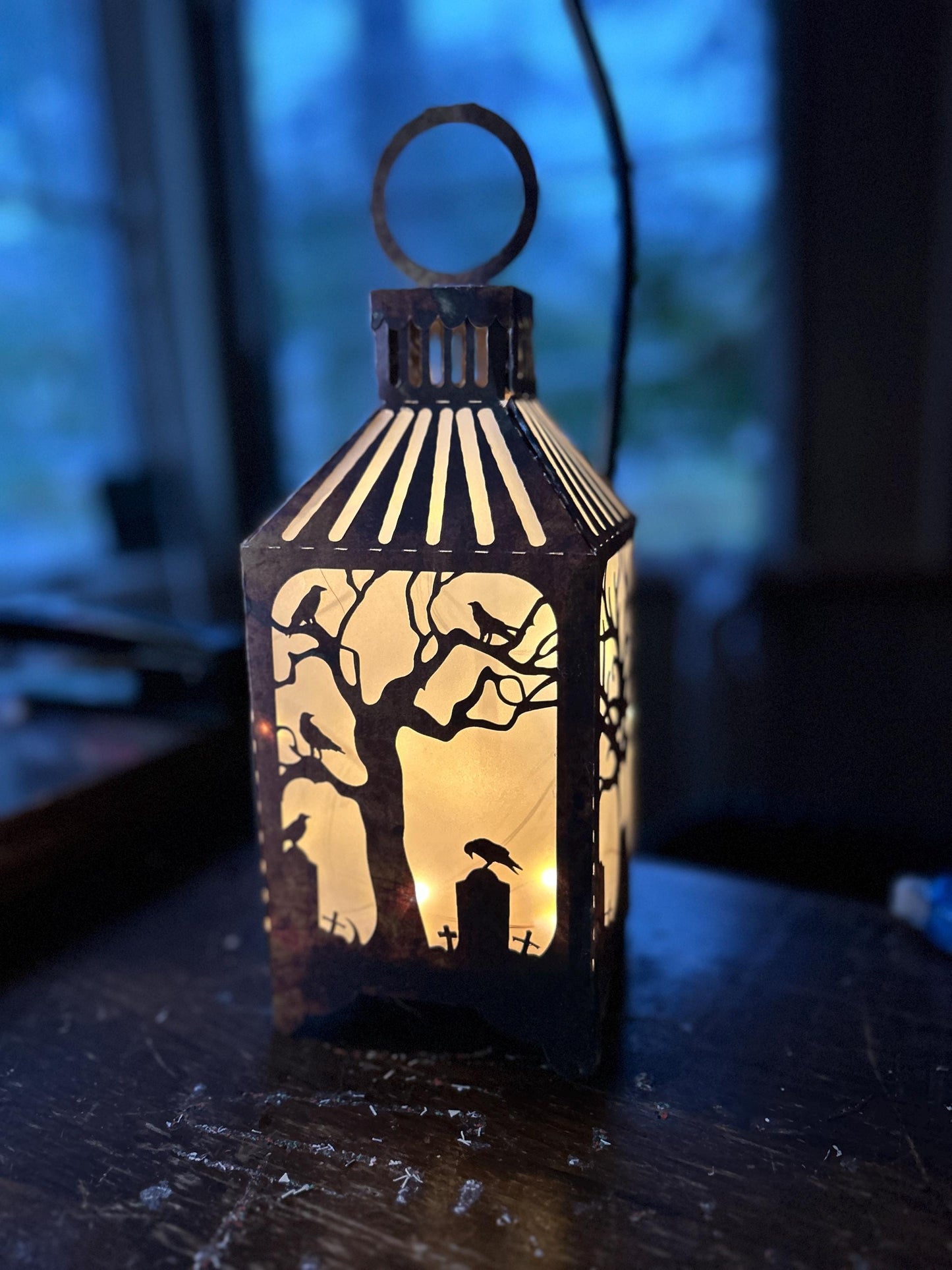 Halloween Lantern SVG | Crows and creepy trees Paper Luminary | Cricut Craft Project FUn